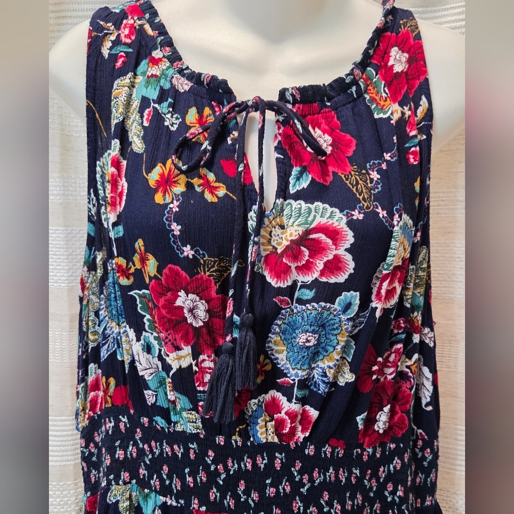 Bila Dress Womens XXL Maxi Boho Handkerchief Hem Floral Western Cottage Peasant - Picture 2 of 10